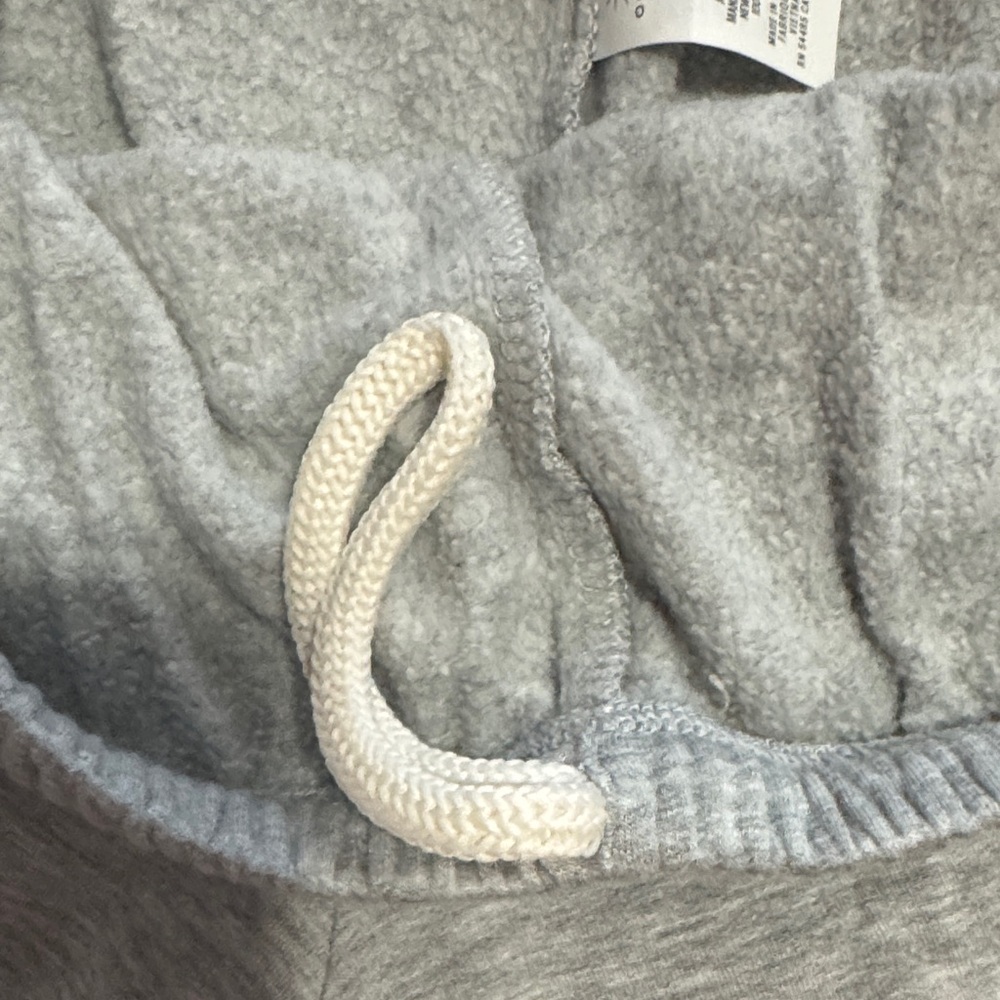 Aerie Light Gray Cozy light fleece biker shorts M with drawstring - Picture 3 of 7